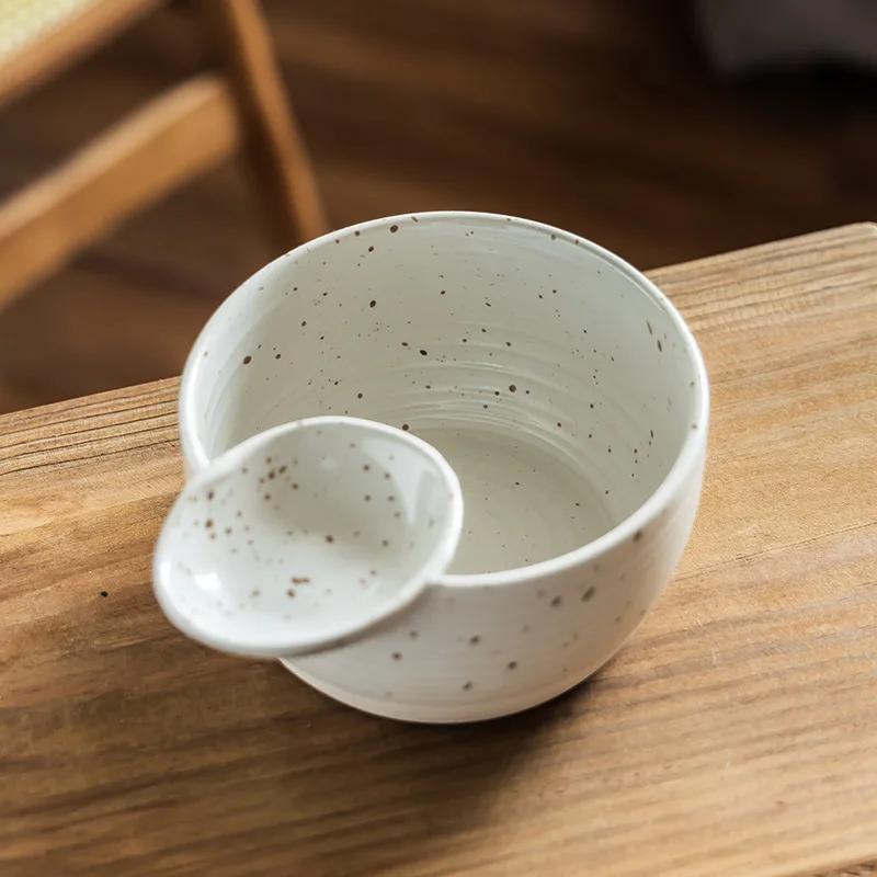 Coarse Pottery Ramen Bowl Set Japanese Style Miso Soup Fruit Salad and Snack Serving Bowl for Home Kitchen Dining Decor
