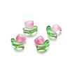 10/20Set Tulips Flower Lampwork Beads Multicolor Glass Flora Beads Multicolor Loose Beads for DIY Bracelets Jewelry Making