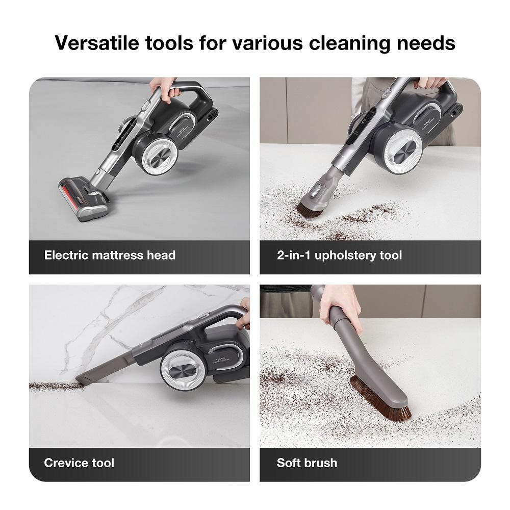 JIMMY H8 Flex Cordless Vacuum Cleaner, 185AW Strong Suction, 65 Mins Runtime, Flexible Tube for Furniture, LED Screen, 8-in-1 Accessories