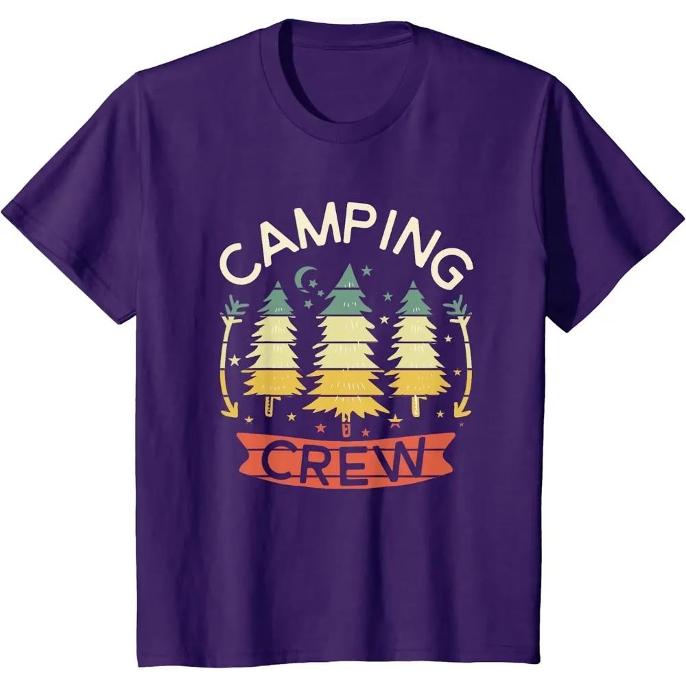 Camping Crew Shirt Family Camping Shirts for Family Matching T-Shirt Casual Cotton Daily Four Seasons Tees Graphic T Shirts