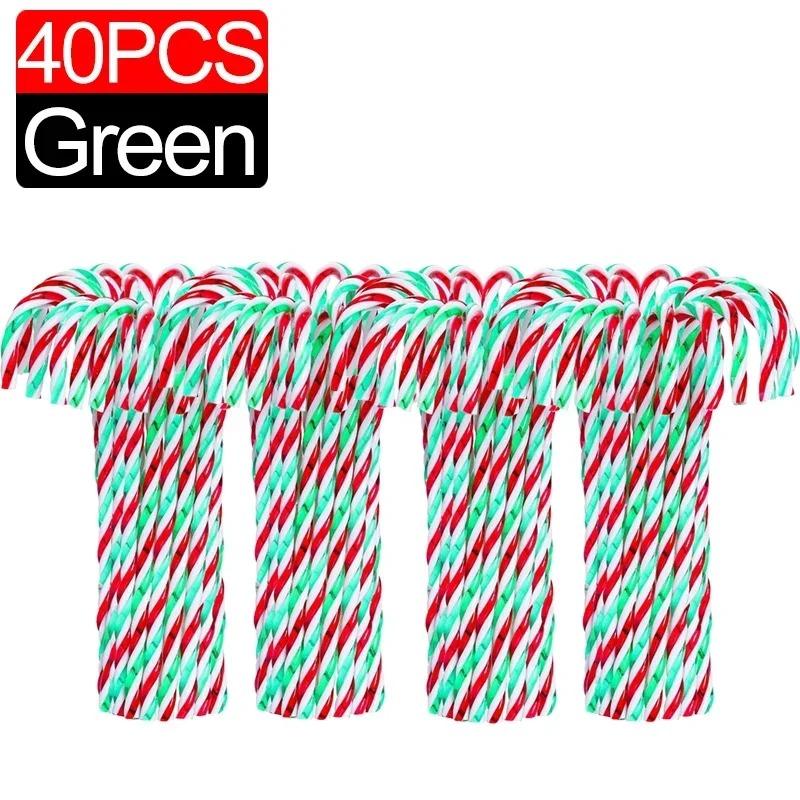 200/10Pcs Christmas Candy Cane Decoration Twisted Plastic Candy Cane Party Christmas Tree Hanging Twisted Crutch Xmas Pendants