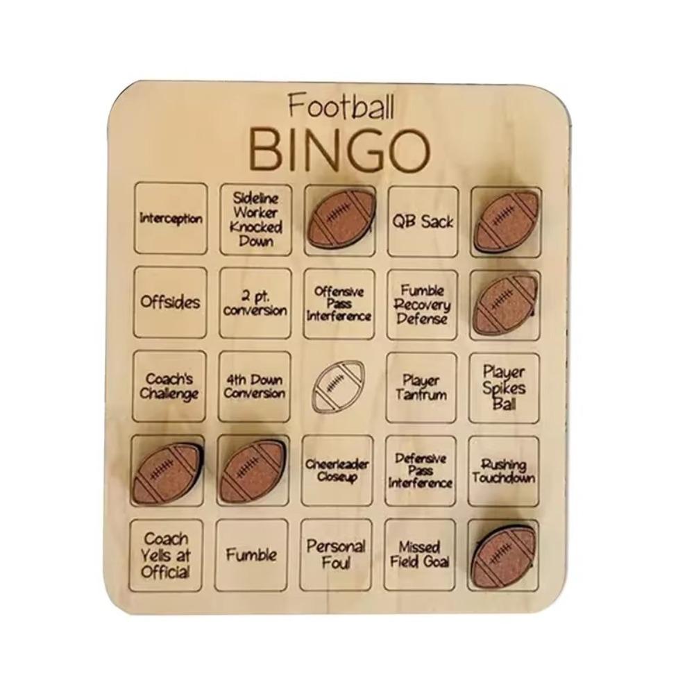 Wood Ball Bingo Game Family Game Night Party Games Wooden Bingo Board for Friends and Kids