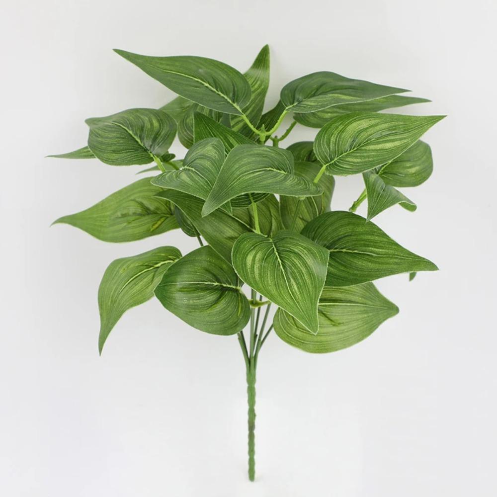 Large Green Potted Plants 7 Heads Fake Plant Artificial Green Plant Leaves  Hotel Restaurant Decor
