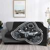 Death Moth Spirit Board Blanket Skull Moon Black Gothic Comfort Warm Plush Lightweight Sofa Blanket