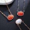 Pure Copper Electroplated Pumpkin Pendant Fashion Personality Trend Necklace Sweater Chain Jewelry