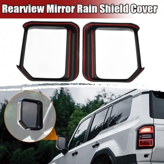 Fits Toyota Prado LC250 2024 2025 Black Rearview Mirror Rain Eyebrow Cover Trim