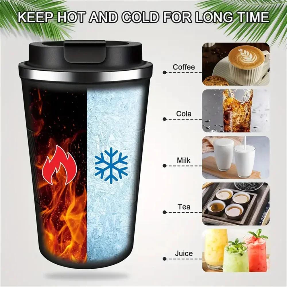 510ml 380ml Edelstahl Kaffeebecher Thermobecher Garrafa Caneca Rutschfest Reise Auto Thermisch Kaffee Tasse Thermobecher Isolierflasche