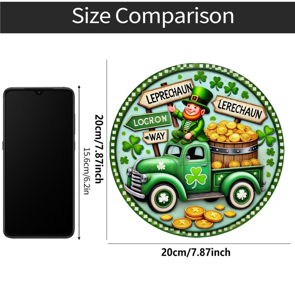 Appeso da Parete Decorativo per Atmosfera Festa di Gnomi a Tema San Patrizio, Cartellonistica in Legno per Festival Irlandese, Addobbi Decorativi per San Patrizio