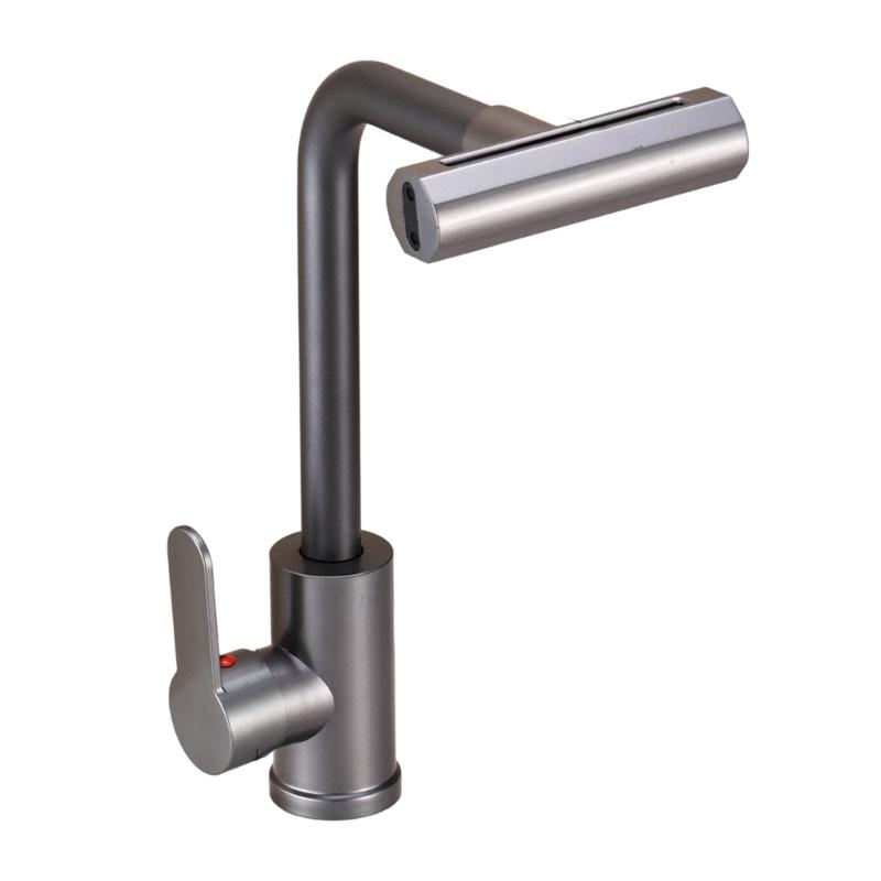 Spatter Proof Water Saving Kitchen Tap 360 Swivels Sink Basins Faucet Quick Installation Single Handle Sink Faucet серый
