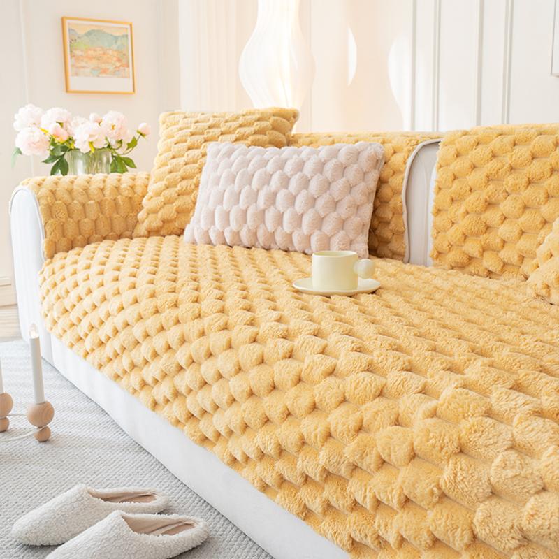 Capa de sofá de pelúcia universal para outono e inverno, sala de estar, almofada de sofá antiderrapante, toalha de sofá, capa secional, decoração para casa