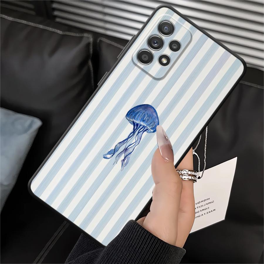 Case for Samsung Galaxy A03 A05 A01 A02 A06 Note 20 Ultra 9 10 A50 A70 A10 A20 A30 A40 A04 Soft Back Phone Cover Marine Animals