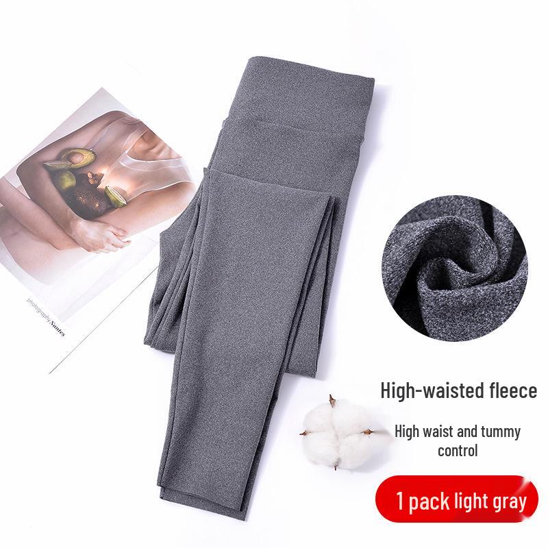 Plus Size High-Waisted Women's Pants - Warm Fleece Base Layer for Autumn and Spring