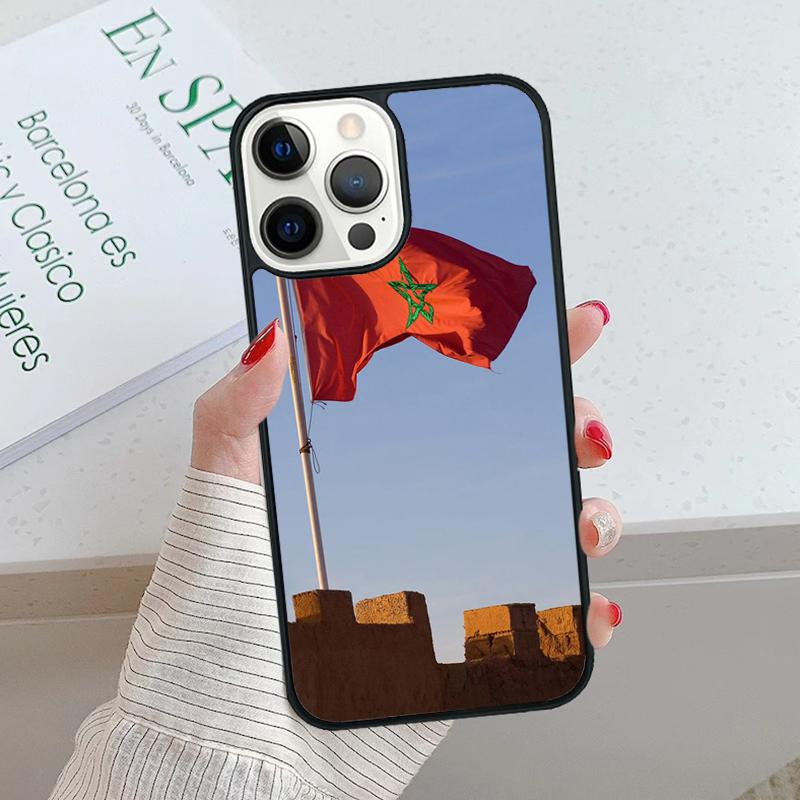 Marokko Flagge Wappen Handyhülle cover Für iPhone 17 Air 15 16 16e 14 13 12 11 Pro Max Hülle Für Apple PLUS fundas
