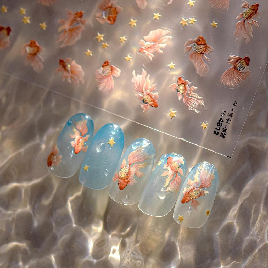 Tomoni Metal Nail Stickers: Popular Japanese Gold and Jade Stationery Nail Art Stickers.