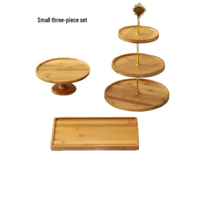 Forest-Style Bamboo Wood Dessert Stand Set