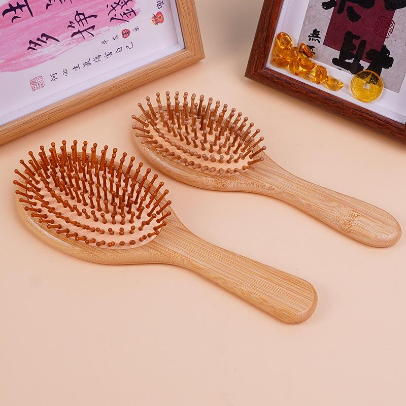Moso Bamboo Anti-Static Air Cushion Hair Comb - Small & Large Square or Round for Fluffy Hair & Massage