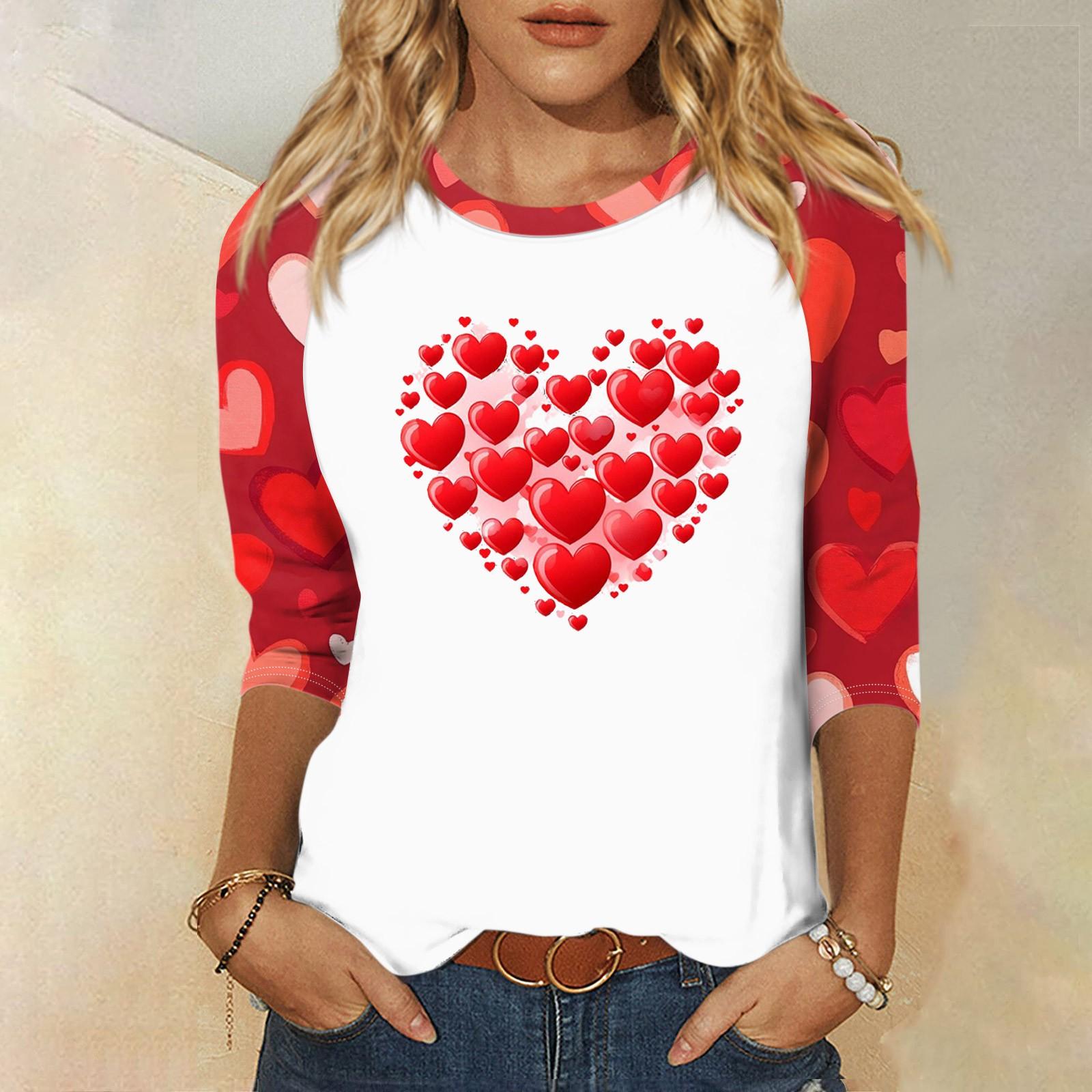 

Рубашка для женщин, модная, повседневная, рукав реглан, круглый вырез, рукав 3/4, свободная, с принтом, футболка, топ XXXL