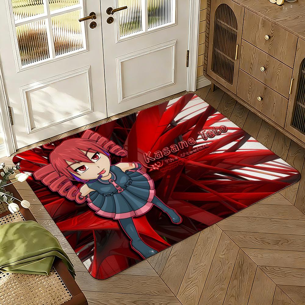 K-Kasane Teto Pink American Floor Mat Soft Thickened Absorbent Non-Slip Bedroom Living Room Door Mat Home Decor Flannel Rugs