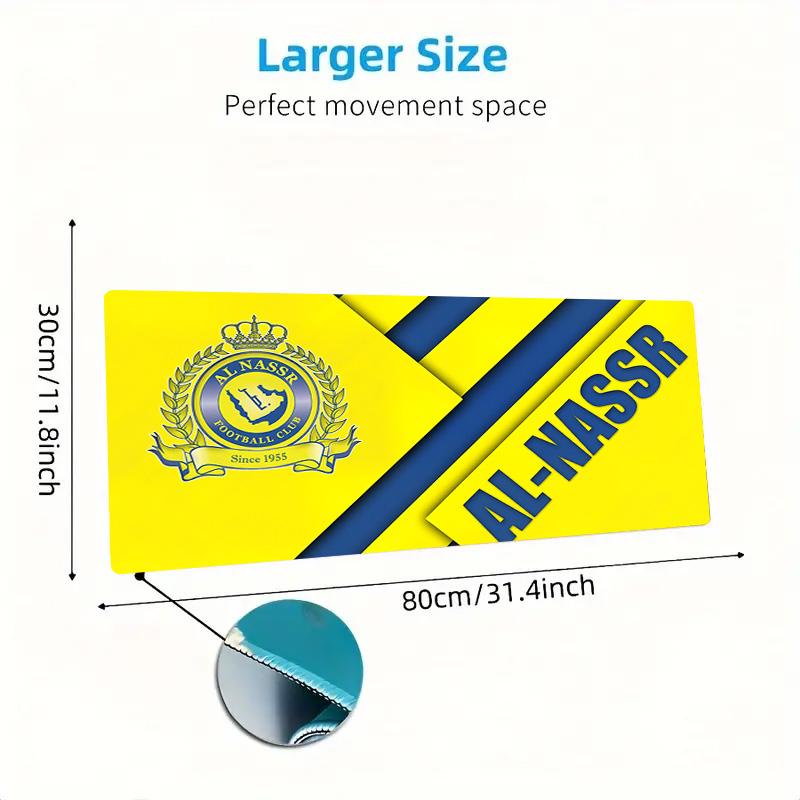 Al Nassr FC Print  Cushion Non-slip Laptop Tablet Big Mousepad XXL Mat Mini PC Playmat With Lock edge