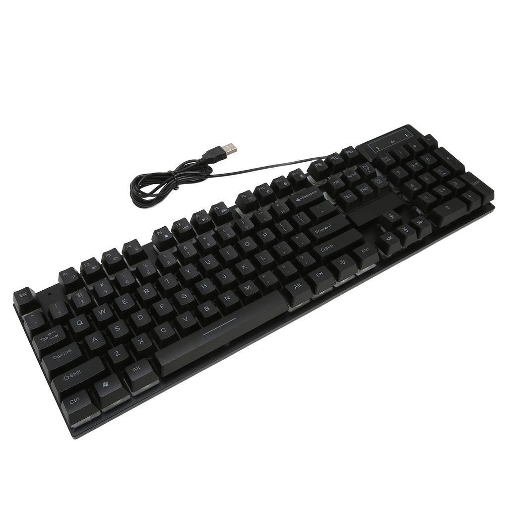 Gaming Keyboard Wired 104 Keys Ergonomic Backlight USB Keyboard for for Home Office Laptop Work GamingBlack
