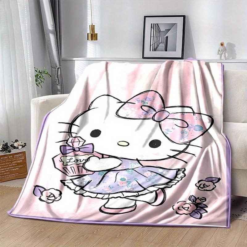 1pc. Hello Kitty Floral Print Blanket - Cute Home Decor, Office Napkin, Outdoor Throw Giftz0411225