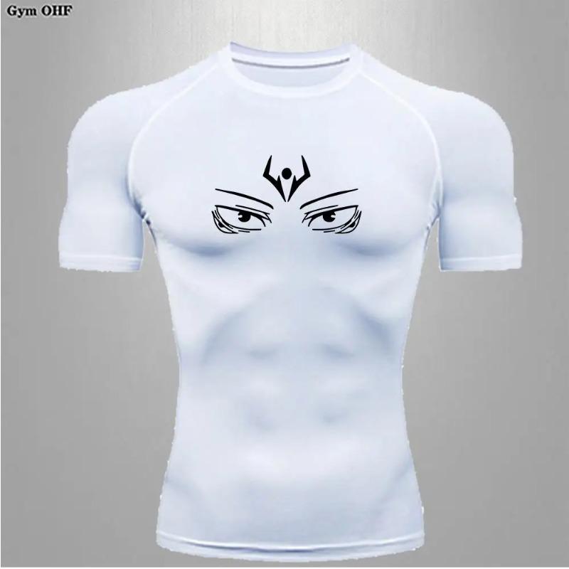 Summer Short Sleeved T-Shirt Men's Sports Running Summer Athletic Quick Dry Fitness Comfortable Tight Gym Compression Training Tops