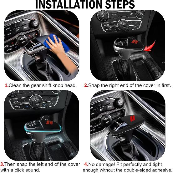 SENSHINE Gear Shift Knob Head Cover for Dodge Charger Accessories 2015- Challenger 2015-2024 Durango 2016-2025 2026 ABS Interior Shell Ert Decoration