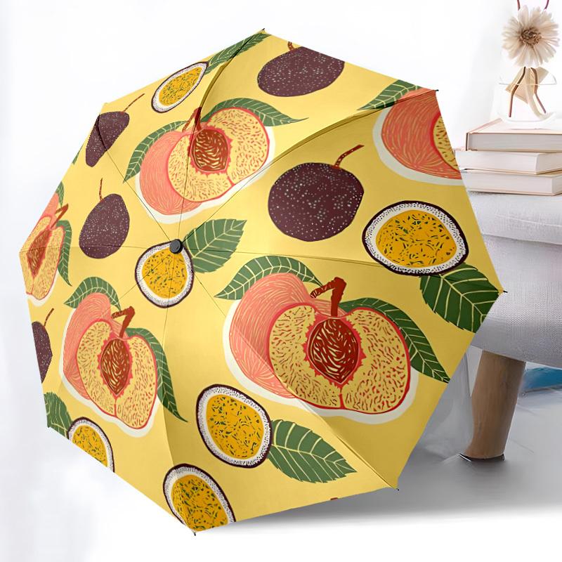 1pc Fruit Pattern Automatic Open/close Folding Umbrella, Compact Portable Travel Umbrella, Cute Umbrella, Durable Construction yy260328011