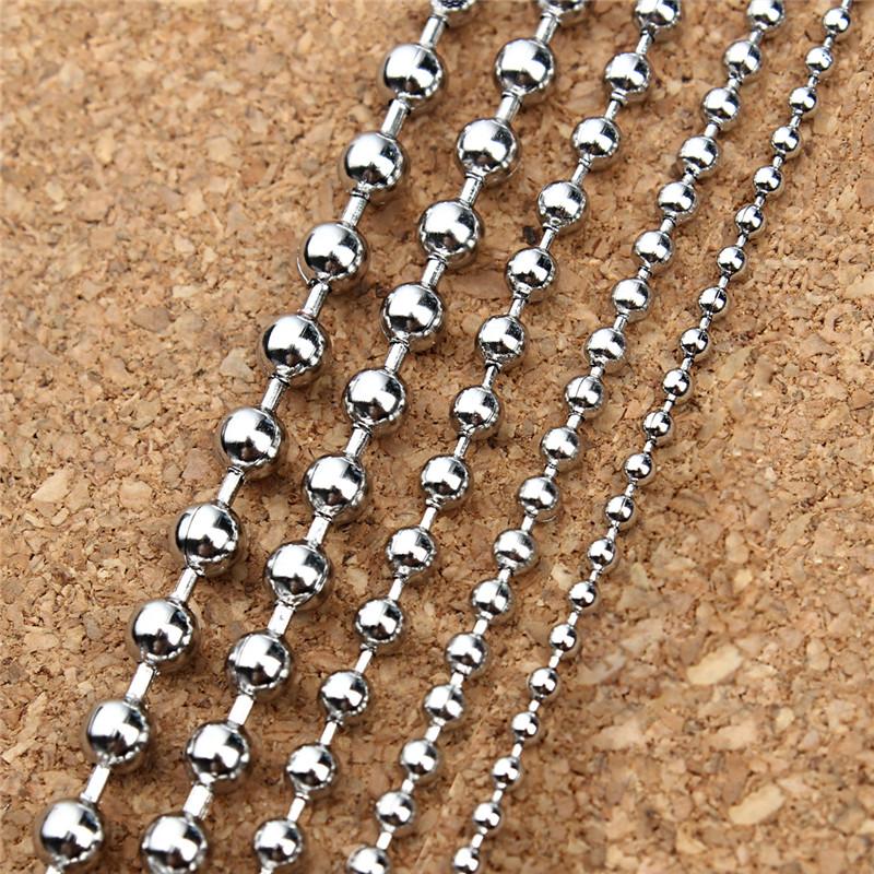 5 Yards/lot 1.5/2.0/2.4/3.2mm Stainless Steel Ball Chain Bulk For DIY Necklaces Jewelry Making Accessories Necklace Chain