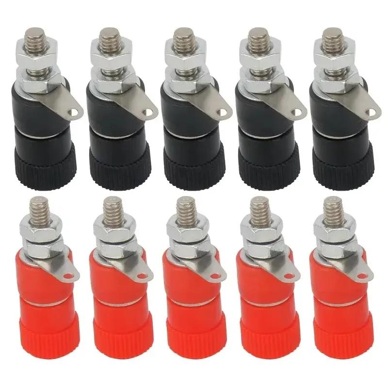 5/10Pcs 4mm Banana Socket Binding Post Nut Banana Plug Connector Nickel Plated Terminal JS-919 Professional Test
