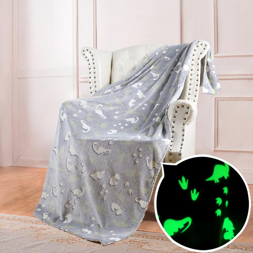 Deka Glow in the Dark Throw Deka, vzor Galaxy Stars Měkká útulná flanelová fleecová deka pro chlapce Dívky, Šedá dárková deka pro děti All Seasons