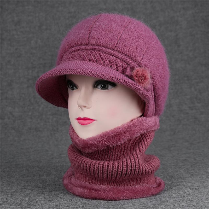 Hat Female God Mother Knitted Wool Hat Grandma Piled Thick Warm Elderly Cold Cotton Hat