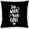 Black and White English Sentence Series Printed Square Home Decor Pillow Cover Car Sofa Cushion