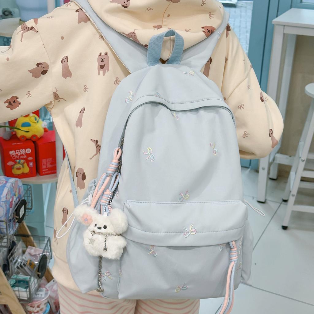 Schoolbag New High-value Small Fresh Cute Soft Girl Bow Travel Backpack Japanese Ins Sweet Student Backpack