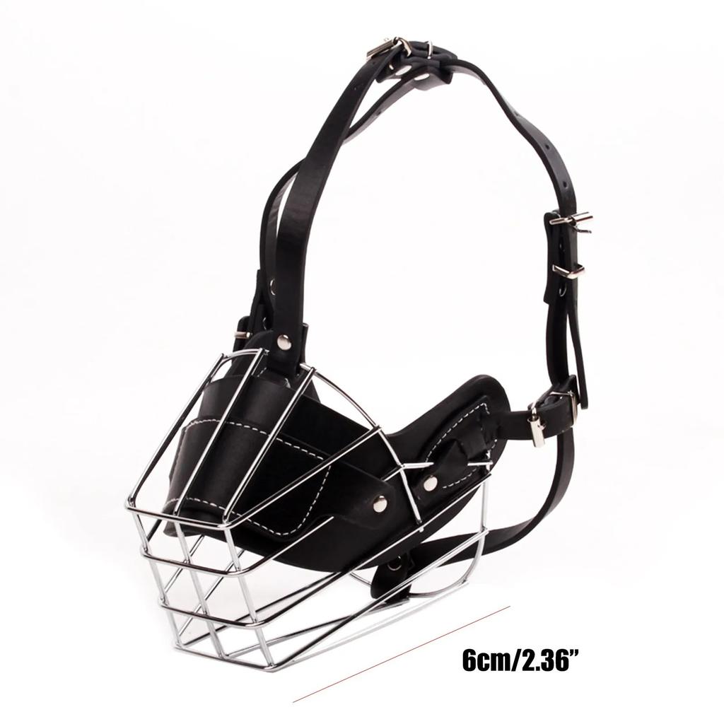 Adjustable Dog Muzzle Anti-biting Breathable Pet Mouth Mask Leather Metal Protection Cover Dog Muzzle Accessories Pet Supplies