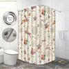 1pc Christmas Print Waterproof Perforated Shower Curtain Shower Partition Privacy Multi Size with 12 Hooks for Easy Installati
