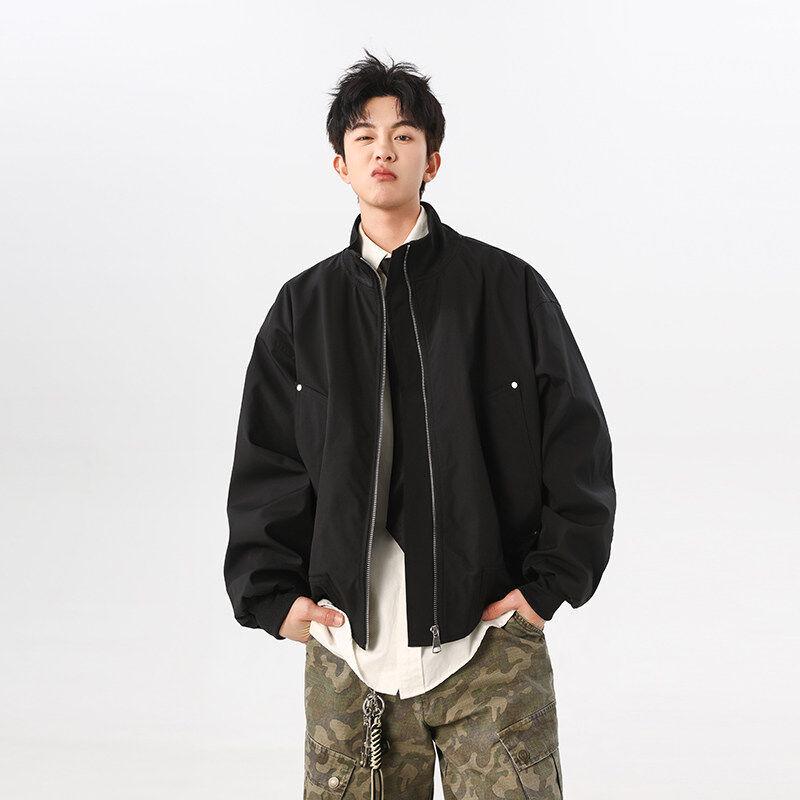 2026 Spring American High Street Loose Fit Men's Bomber Jacket – Versatile Casual Outerwear