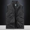 Men's Vest Casual Outdoor Vest Stand-up Collar Photography Vest Spring and Autumn Stand-up Collar Vest Men's Jacket