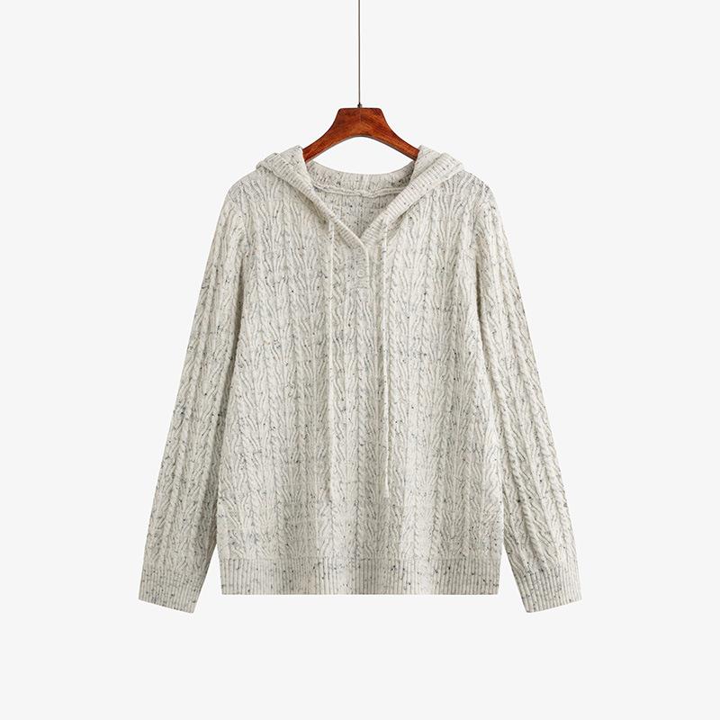 

Плюс Размер Женский Дизайн Толстовка Свободный Трикотажный Свитер XXXL абрикосовый