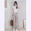 Women's Retro Rose High Waist Wide Leg Striped Pants - Summer 2025 Collection