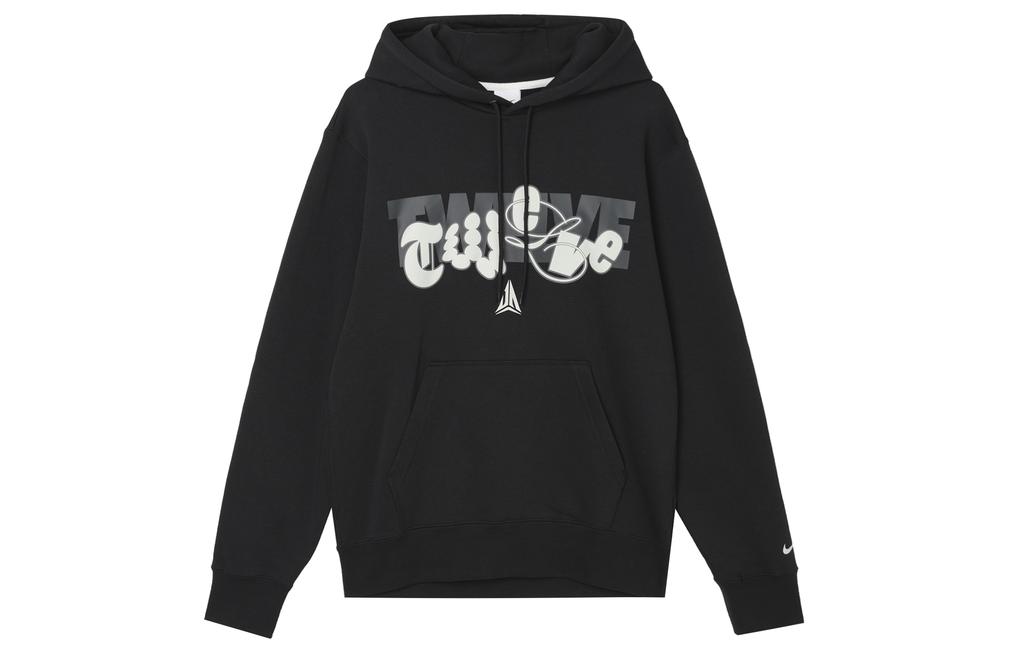Nike Club Letter Print Fleece Lined Hooded Fashion Sweatshirt Men's Black FZ1039-010
