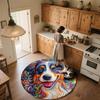 Colorful Dog,Round Area Rug,Carpet Rug for Living Room Bedroom Sofa Playroom Decor,Non-slip Floor Mat