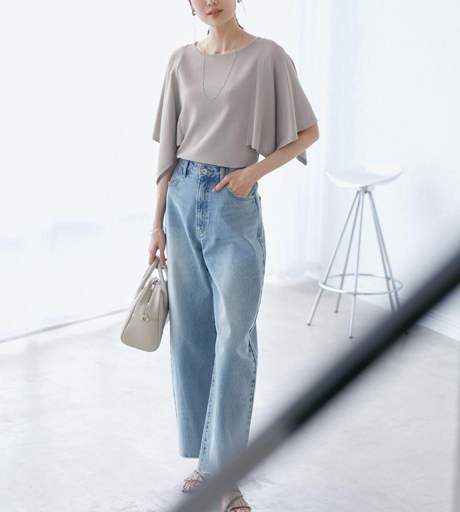 ROPE PICNIC Knit Pullover UV Cool to the Machine Scarf Sleeve Gray [Easy Care, Protection, Touch, Washable] Knit, Women's, (09)