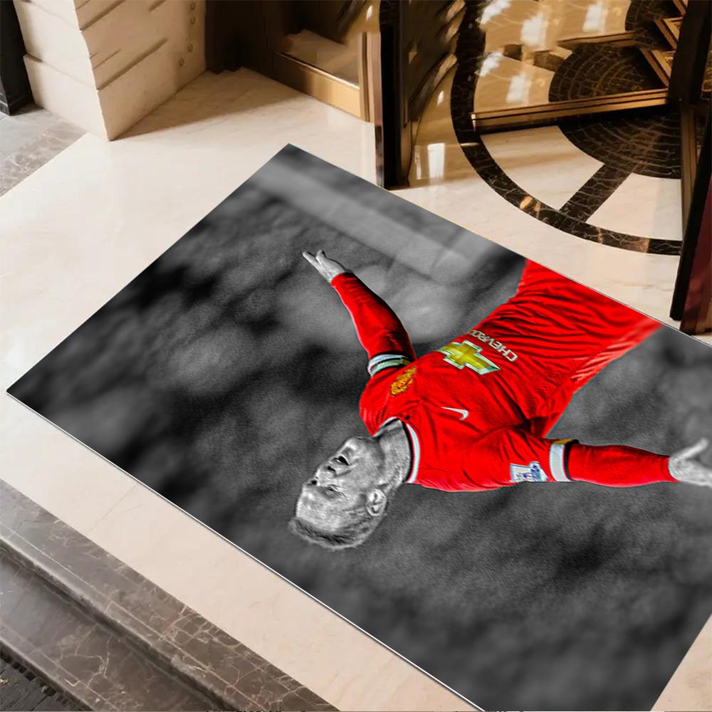 Wayne Rooney Manchester Floor Rug Office Rug Perfect for Game Room Balcony Living Rooms Entryway Antislip Carpet Office home decor