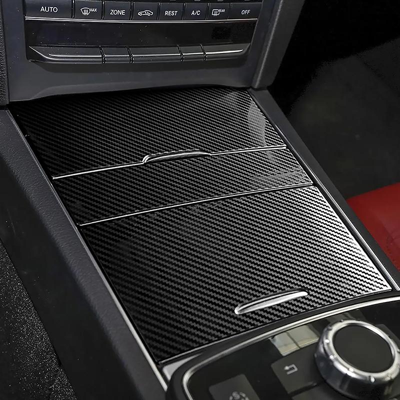 Pannello Decorativo Copertura Trim Scatola Portaoggetti Console Centrale in Acciaio Inossidabile per Mercedes Benz Classe E Coupé W207 2014-2016