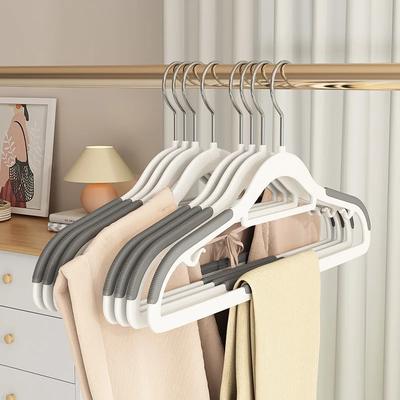 10pcs Anti Slip Plastic Clothes Hanger,wet and Dry Use, with a Seamless Design That Saves Space, for Home/hotel Clothing Storage
