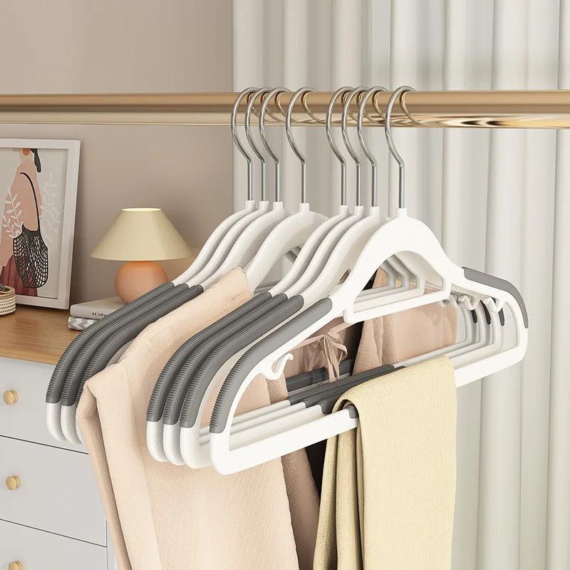 10 Stück Rutschfester Kleiderbügel aus Kunststoff, Nass- und Trockengebrauch, mit nahtlosem, platzsparendem Design, zur Aufbewahrung von Kleidung zu Hause/im Hotel