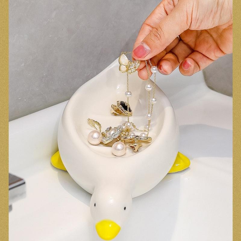 1pc Cute Little Yellow Duck Soap Box, No Water Accumulation In The Bathroom Sink Soap Box, Little Duck.