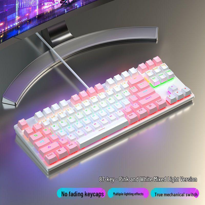 87/104 Key Mechanical Keyboard with Blue, Black, Red, Brown Switches for Gaming and Typing - Wired Universal for Desktop/Laptop