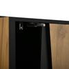Storage Cabinet, Sideboard 2 Doors, Coffee Bar with 3 Drawers, Side Cabinet Living Room, Kitchen, Study, Natural Wood Color + Black, 120×40×70cm
